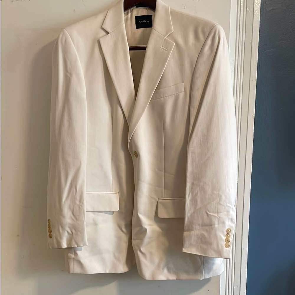 Nautica Cream Sport Coat Lightweight Blazer